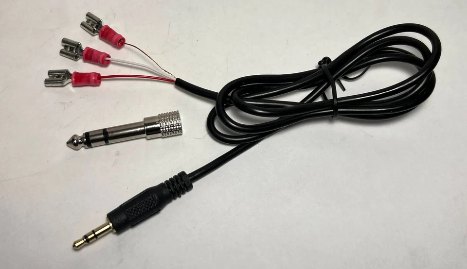 CW Keyer paddle Cable 3 feet  1/8" 3.5mm and 1/4" for BENCHER BY-1 BY-2 push on - Image 1 of 1