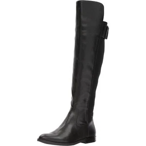 Calvin Klein Women Over The Knee Riding Boots Priya Size US 5M Black Leather - Picture 1 of 5