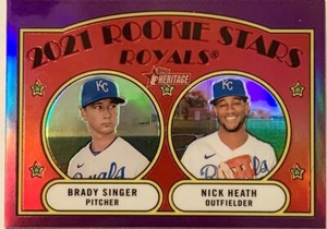 2021 TOPPS HERITAGE #129 NICK HEATH BRADY SINGER ROOKIE STARS RC PURPLE CHROME
