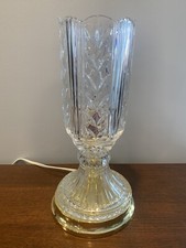 24% LEAD CRYSTAL 14” TALL HURRICANE LAMP MADE IN POLAND ELECTRIC
