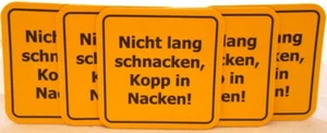5 BIERDECKEL + Postkarte Spaß + Nicht lang schnacken - Kopp in Nacken + Party #9 - Picture 1 of 2