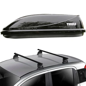 Roof Rack Bars & Thule Roof Box *Package* | Fits Vauxhall Corsa E 2014-2019 - Picture 1 of 12