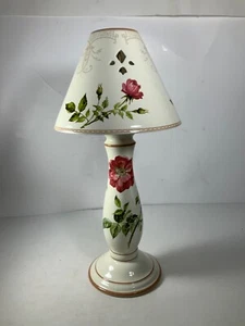 Lenox Anna Griffin Accountrements Porcelain Rose Candleholder Lamp 14 in.(crack) - Picture 1 of 16