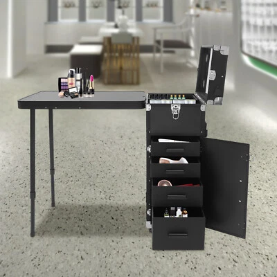 Estuche Tren Maquillaje, Organizador de Almacenamiento de Cosméticos Rodante, Organizador de Cosméticos de Viaje Foto 1 de 4