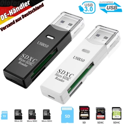 USB 3.0 Kartenleser Kartenlesegerät Adapter Stick Micro SD XC TF Card Reader PC - Bild 1 von 4