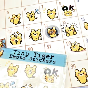 Tiny Tiger Stickers - Kawaii Cat Stickers for Reward Chart, Planner, Diary USA - Picture 1 of 8