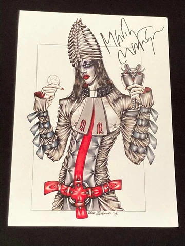 MARILYN MANSON BAND SIGNED AUTOGRAPH VERY RARE ART PRINT 16.5X11.75 ZOE LACCHEI Cover