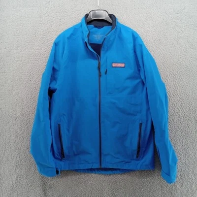 Vineyard Vines Jackets Mens Small Blue Full Zip Shell Raincoat Performance Golf - Image 1 of 4