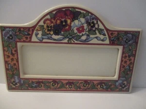 SANTA BARBARA CERAMIC PANSY FLOWERS DESIGN ADDRESS PLAQUE 13” X 8 3/4” - Picture 1 of 3