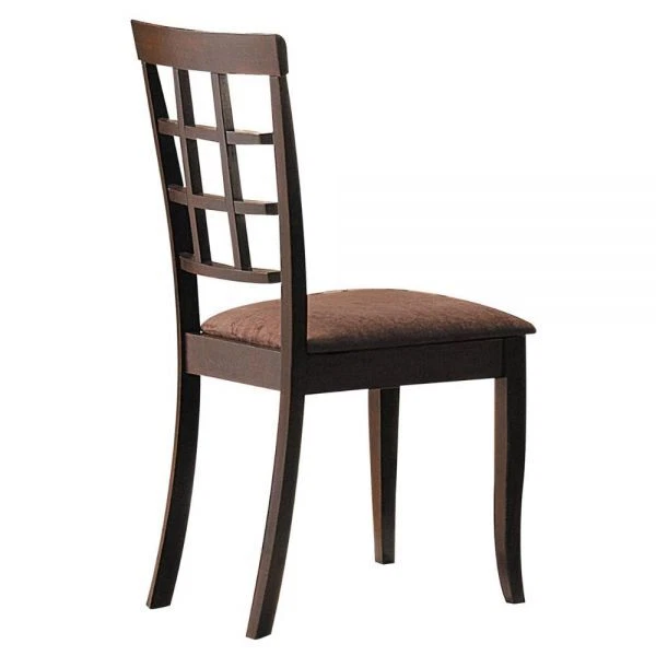 ACME Cardiff Dark Brown Microfiber Padded Seat & Espresso Finish 36"H Side Chair - Image 1 of 1