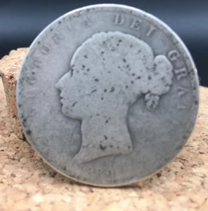 1880 Silver Victorian Half Crown - Imagen 1 de 4