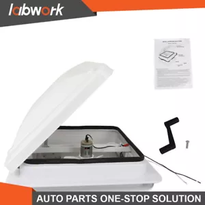 Labwork 14" RV Roof Vent Fan Kit For Camper Trailer White Lid Interior Garnish - Picture 1 of 10