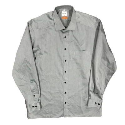 Olymp Luxor Modern Fit Dress Shirt Twill Grey 41 16 Large - Image 1 of 4