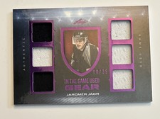 2022-23 Leaf In The Game Used Gear Jaromir Jagr SP 6 Patches Relic 8/35