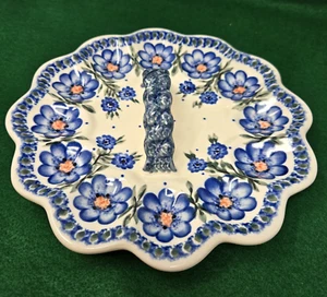 Vtg Unikat Ceramika Polish Pottery Egg Plate Platter Tray *Signed MZAR Poland - Picture 1 of 8