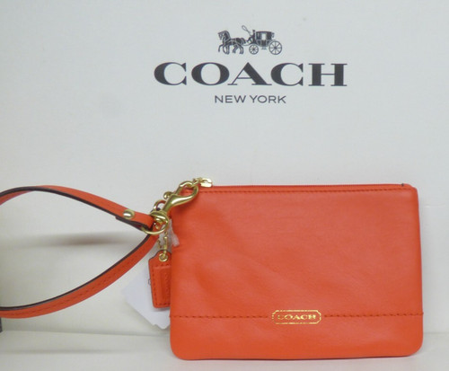 Coach CAMPBELL PICCOLO BRACCIALETTO IN PELLE F50078 ARANCIONE CALDO nuovo