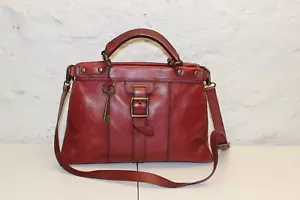FOSSIL Leder Rot Tasche Handtasche Crossbody Business Vintage Revival Satchel - Bild 1 von 11