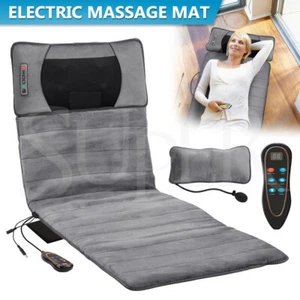 10 Vibrating Motors Massage Mat Full Body Heated Mattress Pillow Pain Relief - Picture 1 of 13