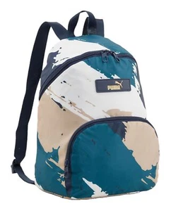 PUMA Core Pop Backpack Rucksack Rucksack Club Navy-Sand Dune-AOP dunkelblau Neu - Bild 1 von 2