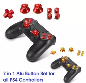 PS4 Controller Aluminium Knöpfe Bullet Buttons Alu Thumbstick & DPad Modding Set - Bild 1 von 3