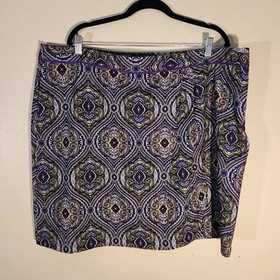 Falda corta de golf EP Pro para mujer 2 bolsillos deportivos de cachemira geométrica púrpura  Foto 1 de 4