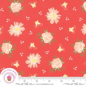 Moda HARPER'S GARDEN 37570 15 Coral Orange Floral SHERRI & CHELSI Quilt Fabric - Picture 1 of 4