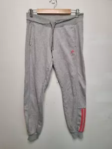 adidas track pants adult size small grey striped active gym fleece - Picture 1 of 12