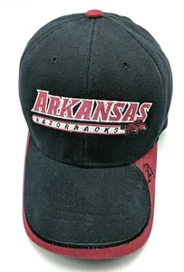 UNIVERSITY OF ARKANSAS RAZORBACKS black adjustable cap / hat -- 100% cotton - Picture 1 of 6