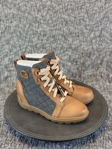 Sorel Evie II NW Schnürstiefel Größe 8,5 Samt hellbraun/gummi - Bild 1 von 9