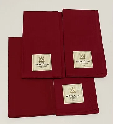 Wilton Court Set of 4 four Napkins 20 X 20" Scarlet Red Christmas Holiday Cotton - Image 1 of 4
