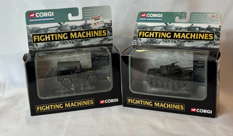 Corgi Showcase Fighting Machines Vietnam M48-A3 2002 tanque Patton Willys 1/4 tonelada Foto 1 de 4
