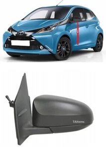 SPECCHIO ALA SINISTRA MANUALE VETRO CONVESSO NERO PER TOYOTA AYGO 2014-2022 - Foto 1 di 6