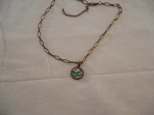 Bubble glass butterfly pendant necklace 22" chain - Picture 1 of 4