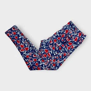 LuLaRoe TC Leggings Women’s NWT Floral Print Blue Red White Size 12-18 - Picture 1 of 7