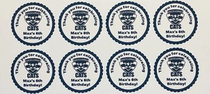 24x Personalised Geelong Cats AFL Football Birthday Party Lolly Bag Stickers - Picture 1 of 2
