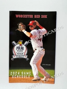 Calendario de bolsillo de los Medias Rojas de Worcester 2024 Boston Nick Sogard ligas menores de béisbol - Imagen 1 de 2