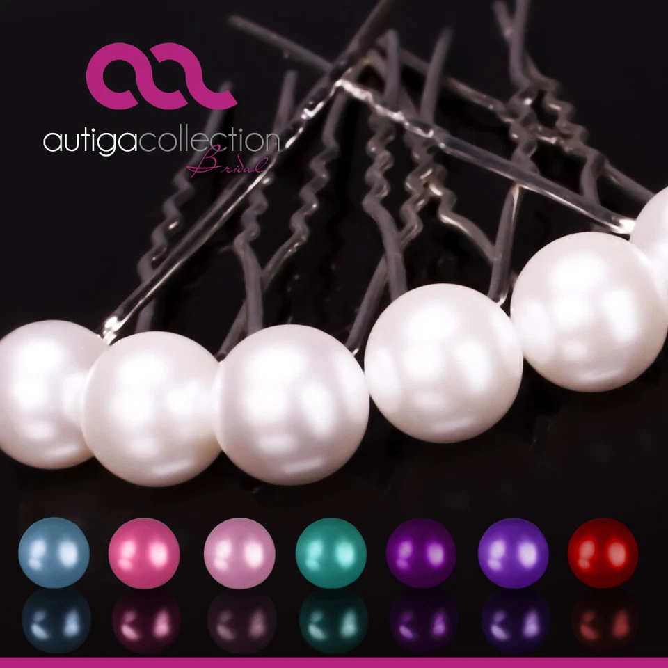 Haarnadeln m Perle Hochzeit Braut Perlenhaarnadel Haarschmuck Kommunion Haarpins - Bild 1 von 1