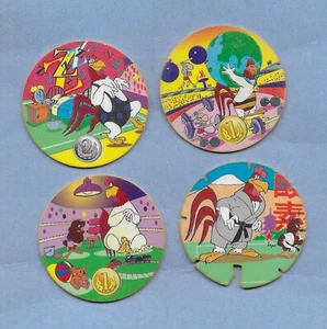 FOGHORN LEGHORN POGS LOT of 4 SMITHS 1996 OLYMPIC FLIPPO WARNER BROS - Picture 1 of 2