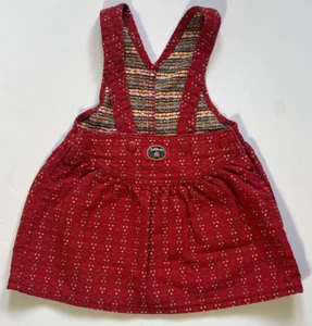 Vintage OshKosh B'Gosh Toddler Dress Red Jumper Cotton Size 2T - Picture 1 of 11