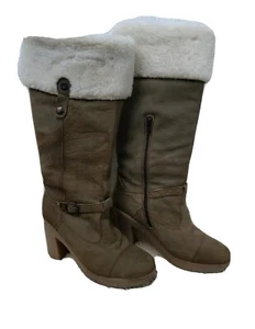 Damenstiefel NOBRAND warm gefüttert Gr.38 Velourleder camel 9,5cm Absatz Topp! - Bild 1 von 12