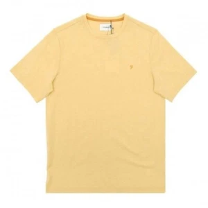 BNWT Mens Farah Denny Marl T-Shirt Sunburst Yellow Small 100% Cotton Casual Tee - Picture 1 of 3