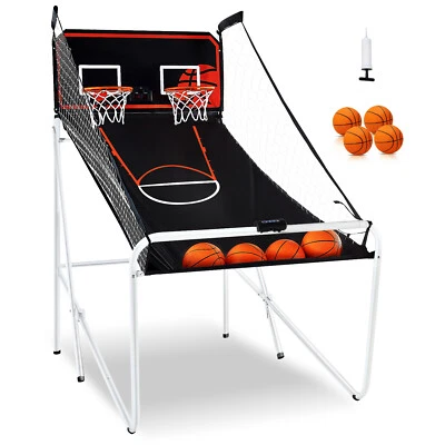 Uimoso Foldable Indoor Double Shot Basketball Arcade Game 2 Player 4 Balls - Image 1 of 4