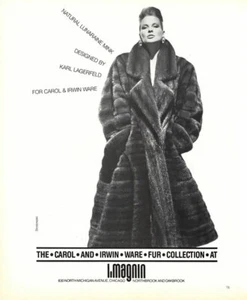 1987 I.magnin Carol Irwin Ware Karl Lagerfeld coat Furs mink 1-page MAGAZINE AD - Picture 1 of 1