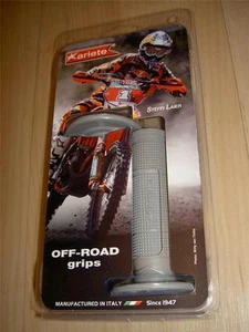 Enduro MX light grey softer slim 4.5" long handlebar grips 02619 Made In Italy * - Imagen 1 de 1