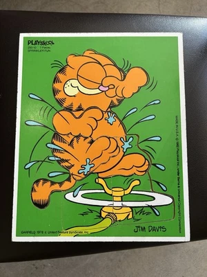 Rompecabezas de madera Playskool Garfield Jim Davis Sprinkler Divertido 1978 250-10 7 piezas Foto 1 de 4