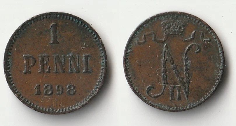 1898 Finland 1 penni coin - Image 1 of 1