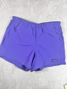 Patagonia Baggies Shorts Blue 4” Inseam Womens Size M Purple Drawstrings Athlete - Picture 1 of 8