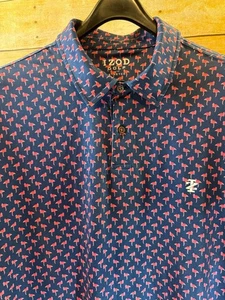 IZOD GOLF MIT STRETCH POLOSHIRT HERREN 2XL SS BLAU MIT ROSA FLAMINGOS ⭐️EUC⭐️ - Bild 1 von 11