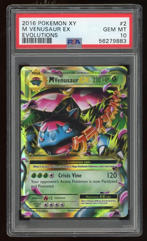 2016 POKEMON XY M VENUSAUR EX EVOLUTIONS #2/108 PSA 10 - Image 1 of 2