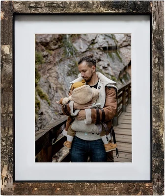Marco de fotos rústico 11x14, marcos de madera 11 x 14 con corteza de árbol natural,  Foto 1 de 4